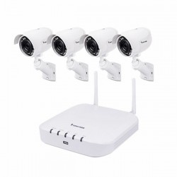 ND8212W-2TB-4IB60 Vivotek 4 Channel IP + 4 Channel Wifi NVR 40Mbps Max Throughput w/ Built-in Wifi - 2TB w/ 4 x 2MP Outdoor IR Bullet IP Security Cameras