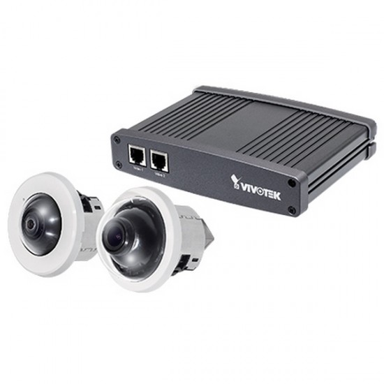 VC8201-M33 Vivotek Split Type Camera Kit w/ 2 x CU8171 5MP Fisheye Cameras and 1 x VC8201 Video Core Encoder